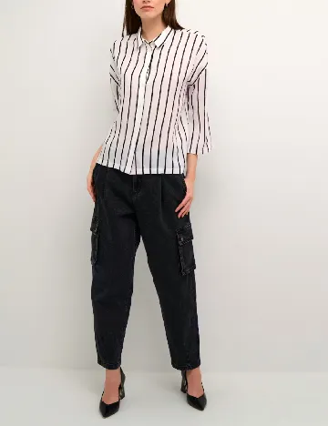 Camasa Kaffe, alb/negru