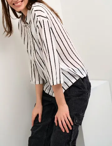 Camasa Kaffe, alb/negru