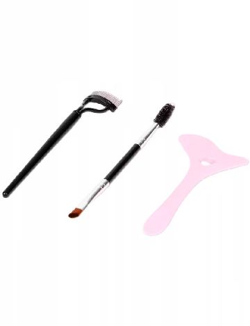 Set accesorii pentru sprancene si gene 3 bucati Betty's, roz/negru
