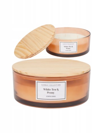 Lumanare parfumata, ceai alb si bujor ACTION, maro