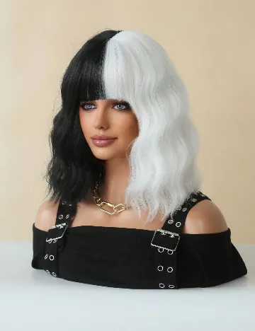 Peruca SHEIN, alb/negru
