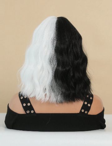 Peruca SHEIN, alb/negru