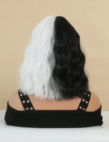 Peruca SHEIN, alb/negru
