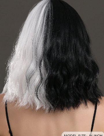 Peruca SHEIN, alb/negru