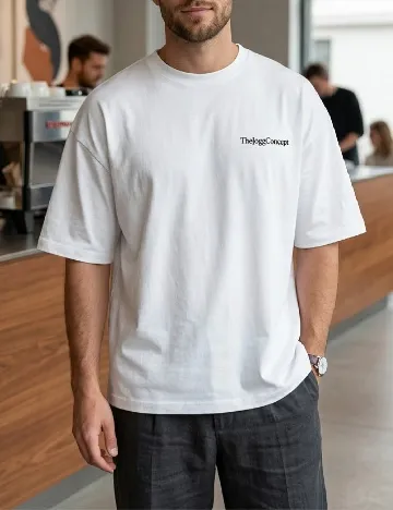 Tricou Oversize TheJoggConcept, alb