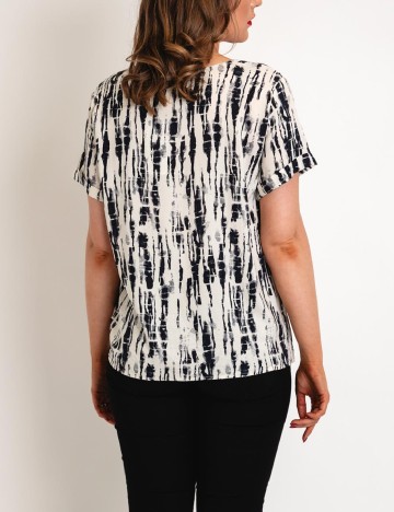 Bluza Ichi, ecru/bleumarin