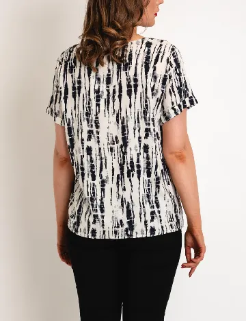 Bluza Ichi, ecru/bleumarin