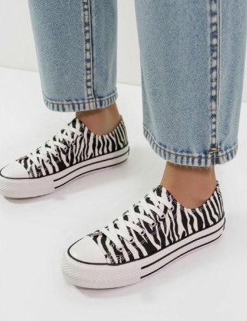 Tenisi SHEIN, alb/negru