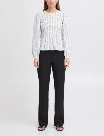 Bluza Ichi, alb/albastru