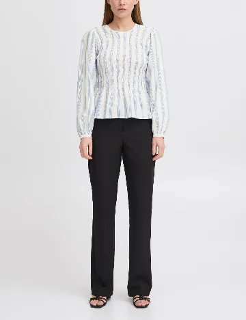 Bluza Ichi, alb/albastru