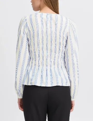 Bluza Ichi, alb/albastru