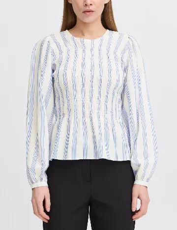 Bluza Ichi, alb/albastru