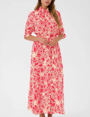 Rochie medie Kaffe, roz/crem