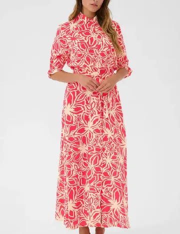 Rochie medie Kaffe, roz/crem