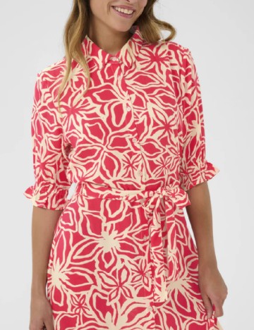 Rochie medie Kaffe, roz/crem