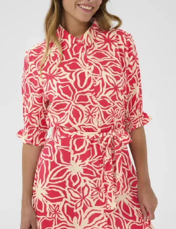 Rochie medie Kaffe, roz/crem