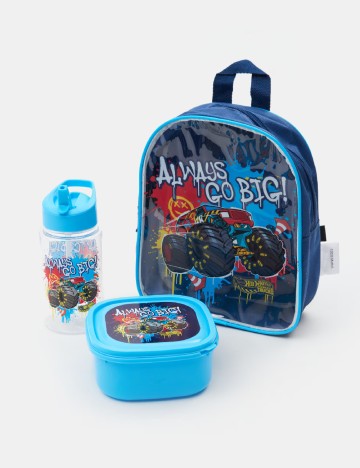 Set rucsac, cutie pentru pranz si sticla Sinsay, albastru