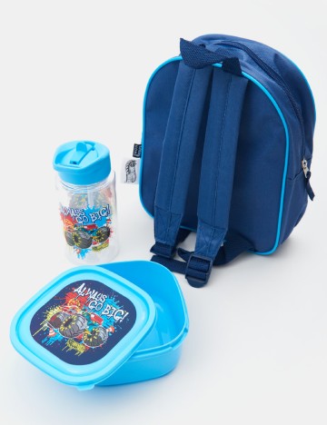 Set rucsac, cutie pentru pranz si sticla Sinsay, albastru