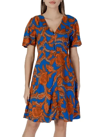 Rochie scurta b.young, albastru/maro