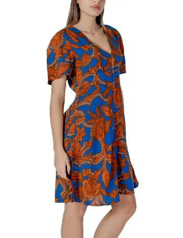 Rochie scurta b.young, albastru/maro