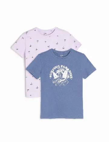 Set Tricouri 2 bucati Sinsay, mov/albastru