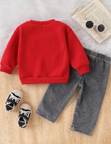 Compleu Shein Kids, rosu/gri