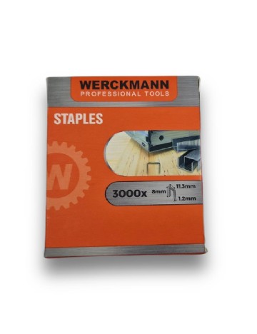 Capse pentru capsatoare 3000 buc - 11,3 x 8 x 1,2 mm Werckmann, gri
