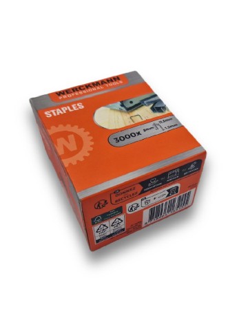 Capse pentru capsatoare 3000 buc - 11,3 x 8 x 1,2 mm Werckmann, gri