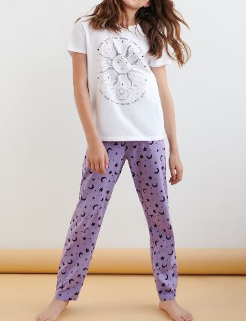 Pijama Sinsay, mov/alb