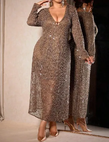 Rochie lunga SHEIN CURVE, maro