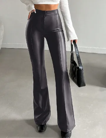 Pantaloni imitatie de piele SHEIN, maro