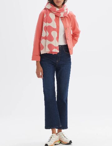 Fular Opus, roz/crem