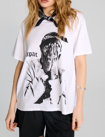 Tricou Oversize Sinsay, alb