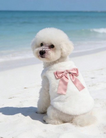 Haina pentru caini SHEIN, alb