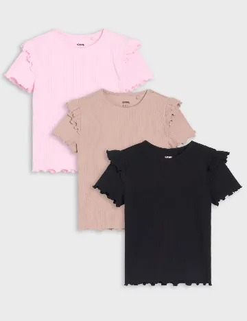 Set Tricouri 3 bucati Sinsay, mix culori