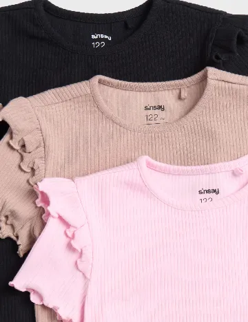 Set Tricouri 3 bucati Sinsay, mix culori