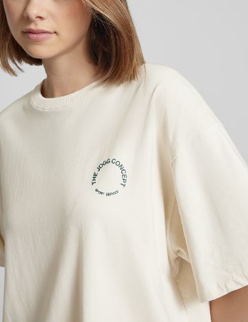 Tricou Oversize TheJoggConcept, ecru