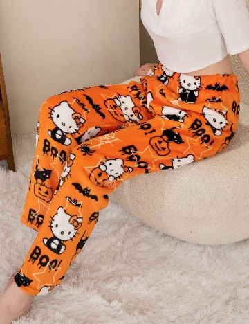 Pantaloni de pijama SHEIN, portocaliu