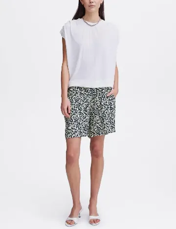 Pantaloni scurti Ichi, bej/albastru