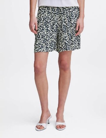 Pantaloni scurti Ichi, bej/albastru