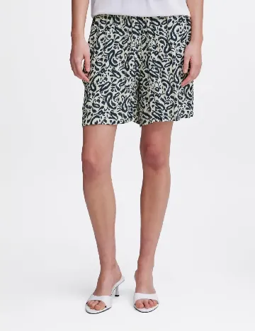 Pantaloni scurti Ichi, bej/albastru