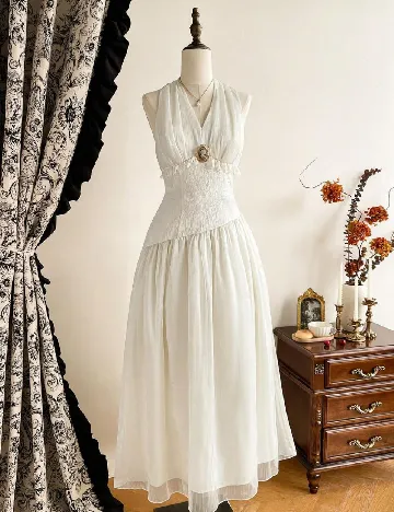 Rochie medie SHEIN, ecru