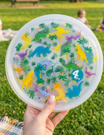 Set farfurii plastic reutilizabile 4 bucati ACTION, mix culori