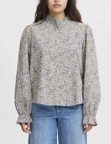 Camasa Ichi, albastru/crem