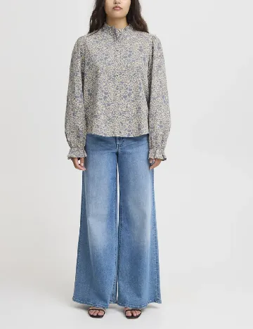 Camasa Ichi, albastru/crem