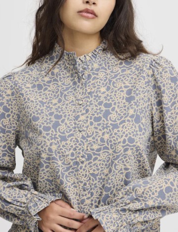 Camasa Ichi, albastru/crem