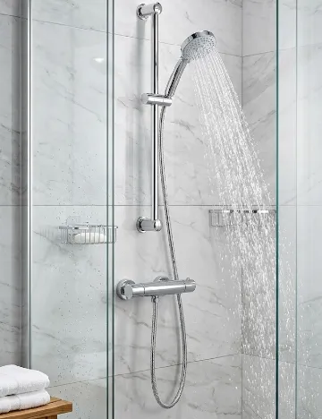 Set cu bară pentru duș Cascata, argintiu