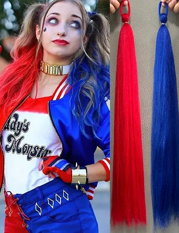 Extensie de par 2 bucati SHEIN, rosu/albastru