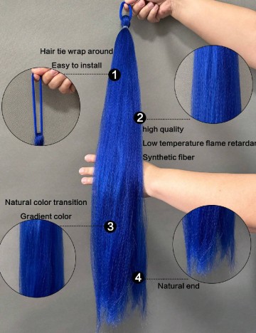 Extensie de par 2 bucati SHEIN, rosu/albastru