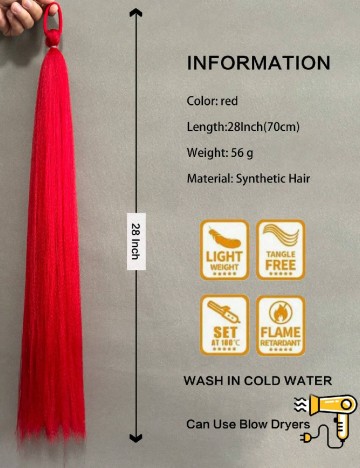 Extensie de par 2 bucati SHEIN, rosu/albastru